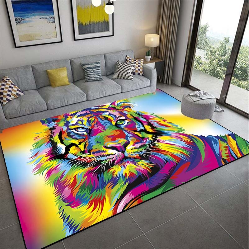 Compra online de Moda tigre padrão tapete no chão 3d animal impresso grande  tapete sala de estar macio banheiro absorver anti-deslizamento